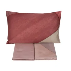 Lenzuola matrimoniale SOMMA in raso CRONO geometrico rosa