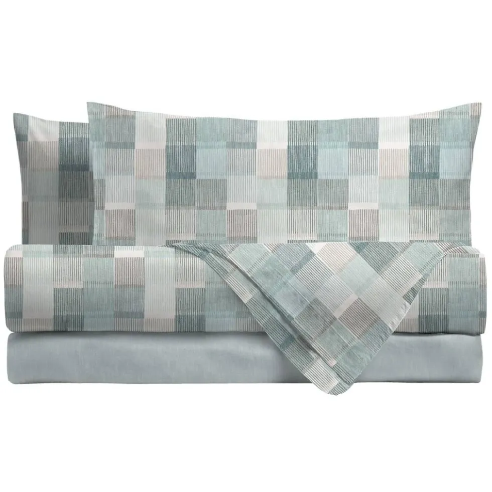 Lenzuola Matrimoniali Barrett Geometriche a quadri anice | Offerta Online
