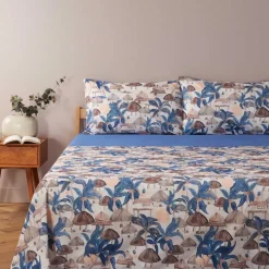 Lenzuola Matrimoniali Bassetti Villages Blu - Cotone Sostenibile