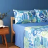 Lenzuola matrimoniali Bassetti CAPRICCIOLI - Cotone Sostenibile BLU Multicolore