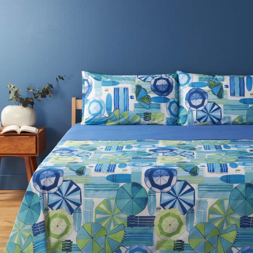 Lenzuola matrimoniali Bassetti CAPRICCIOLI - Cotone Sostenibile BLU Multicolore