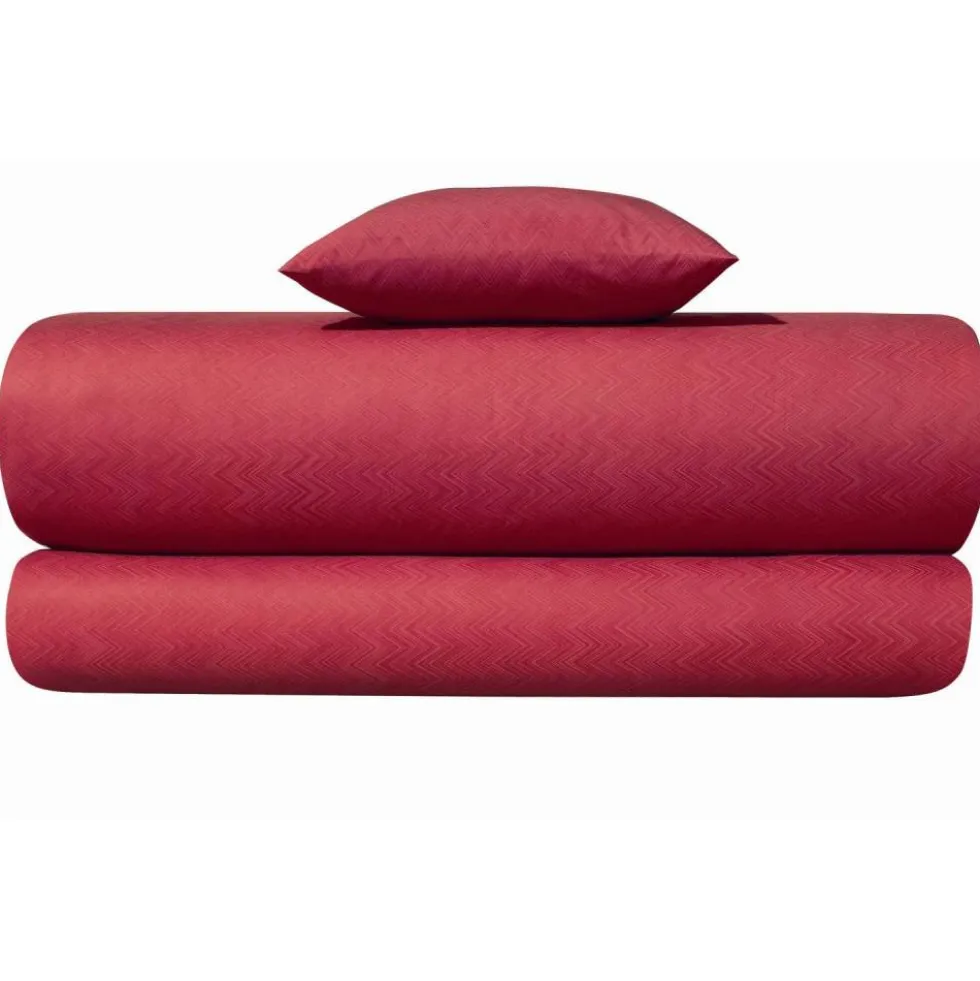 Lenzuola matrimoniali completo Missoni Home JO 56 bordeaux