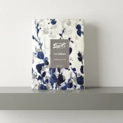 Lenzuola Matrimoniali 100% Cotone Foliage | Effetto-Copriletto blu