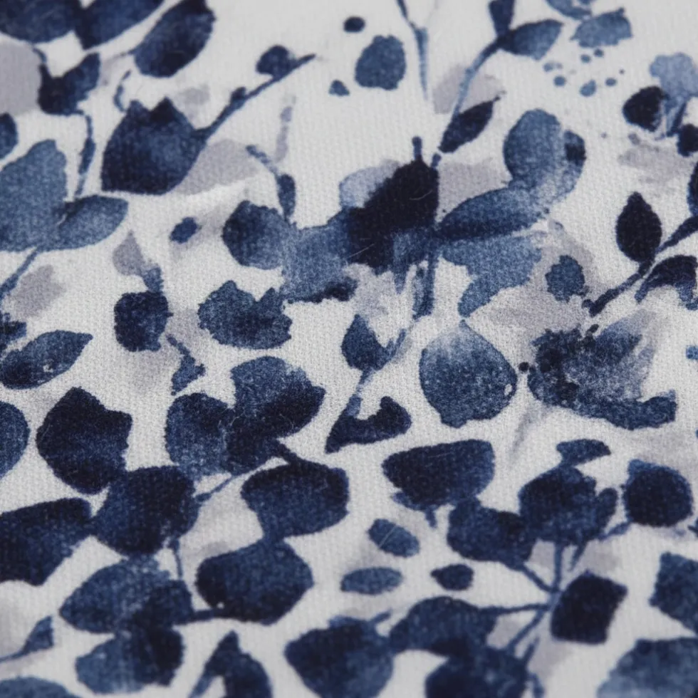 Lenzuola Matrimoniali 100% Cotone Foliage | Effetto-Copriletto blu