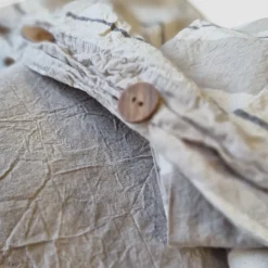 Lenzuola matrimoniali cotone stropicciato 250x290 naturale 10 effetto moda
