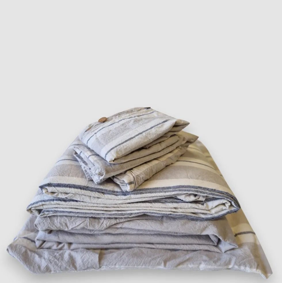 Lenzuola matrimoniali cotone stropicciato 250x290 naturale 10 effetto moda
