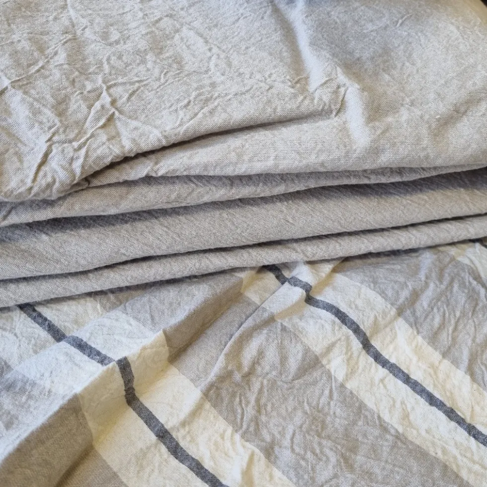 Lenzuola matrimoniali cotone stropicciato 250x290 naturale 10 effetto moda