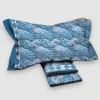 Lenzuola matrimoniali 100% cotone Ren azzurro leggere e fresche