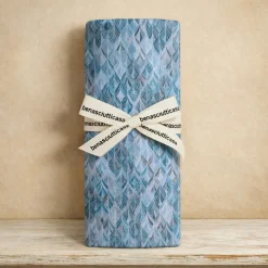 Lenzuola matrimoniali 100% cotone Ren azzurro leggere e fresche