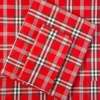 Lenzuola matrimoniali e federe BenasciuttiCasa scozzese CLAN rosso