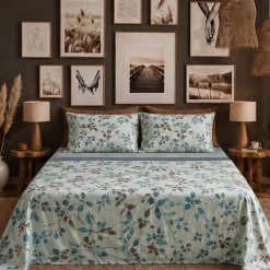 Lenzuola Matrimoniali Gabel Margaret | Stile Botanico Foliage Blu
