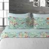 Lenzuola matrimoniali in cotone DIAMOND AGE Fiori e farfalle acqua