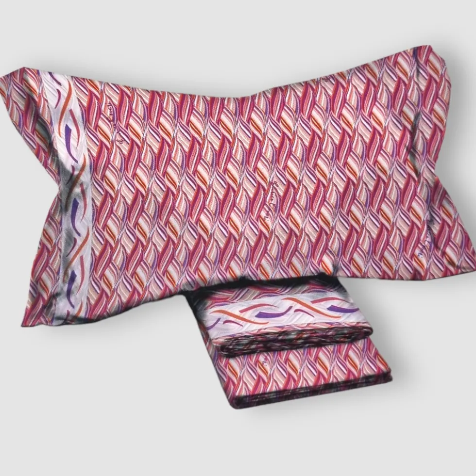 Lenzuola matrimoniali in cotone Enrico Coveri Dixie fuxia