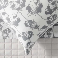 Lenzuola Matrimoniali in percalle ZUCCHI BOUQUET G1 fiorellini grigio