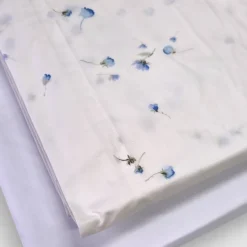 Lenzuola Matrimoniali in percalle ZUCCHI GINNY C1 fiorellini azzurri
