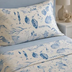Lenzuola matrimoniali MAUI pesci e coralli fantasia marina blu