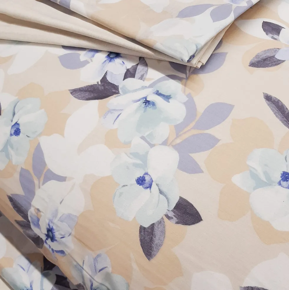 Lenzuola Matrimoniali Zucchi in cotone SISSI beige con 4 federe