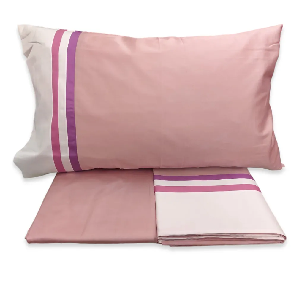 Lenzuola Maxi matrimoniale in raso Fazzini KUBRIC rosa