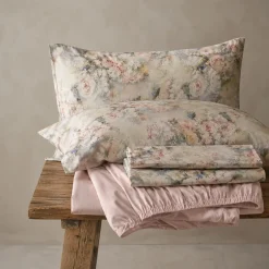 Lenzuola 100% Percalle matrimoniale Enrico Coveri - TIDA floreale rosa