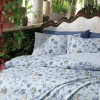 Lenzuola Percalle Matrimoniali GABEL Allure floreale bluette