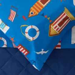 Lenzuola 1 Piazza e Mezza Bassetti Cabana B1 bluette Puro Cotone