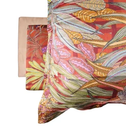 Lenzuola Raso 300 TC matrimoniale Selvaggia bordeaux multicolore