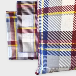 Lenzuola scozzesi completo matrimoniale in cotone BRUNA tartan