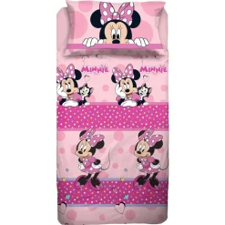 Lenzuola singole in cotone Disney MINNIE con sotto e federa