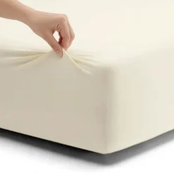 Lenzuolo con Angoli Alti 30 cm Jersey 180x200 avorio matrimoniale