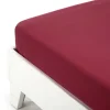 Lenzuolo con Angoli Elastici 180x200 | Flanella Invernale Bordeaux