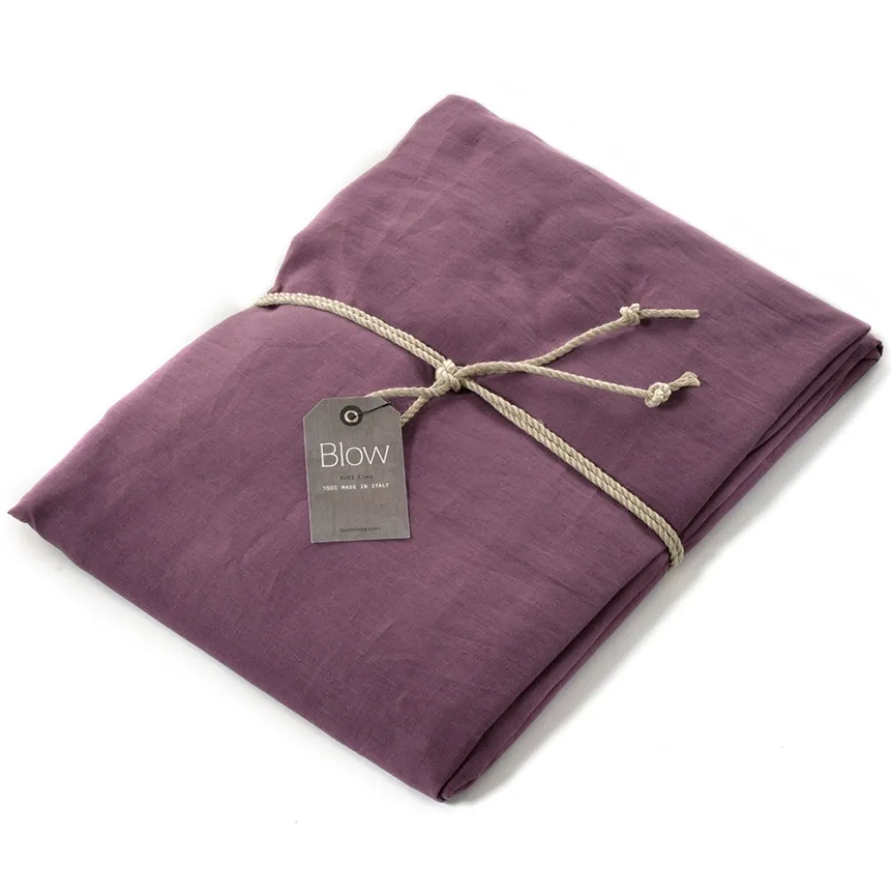 Lenzuolo con angoli Lino 100% FAZZINI Soffio Melanzana