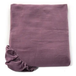 Lenzuolo con angoli Lino 100% FAZZINI Soffio Melanzana
