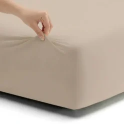Lenzuolo Jersey Cotone 180x200 sabbia 2 piazze: Morbidezza Unica