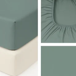 Lenzuolo sotto Giotto color delfino raso cotone 300TC 180x200 cm h30