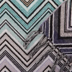 Missoni Home plaid con frange 130x190 cm PERSEO 170 toni freddi