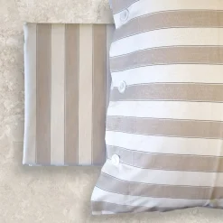 Parure copripiumino a righe beige Gabel MILANO in puro cotone
