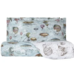 Parure copripiumino con federe MIRABELLO Zeppelin azzurro