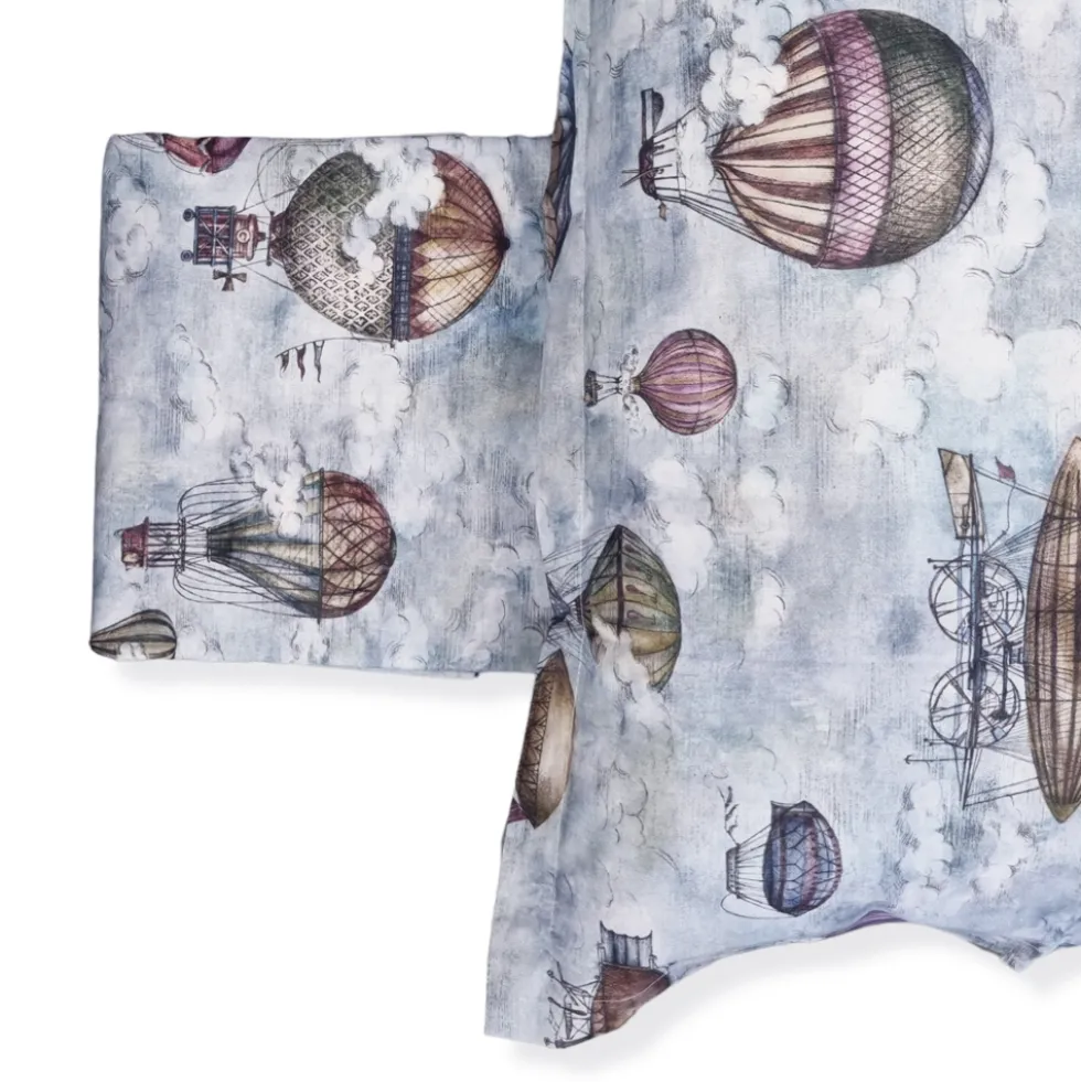Parure copripiumino con federe MIRABELLO Zeppelin azzurro