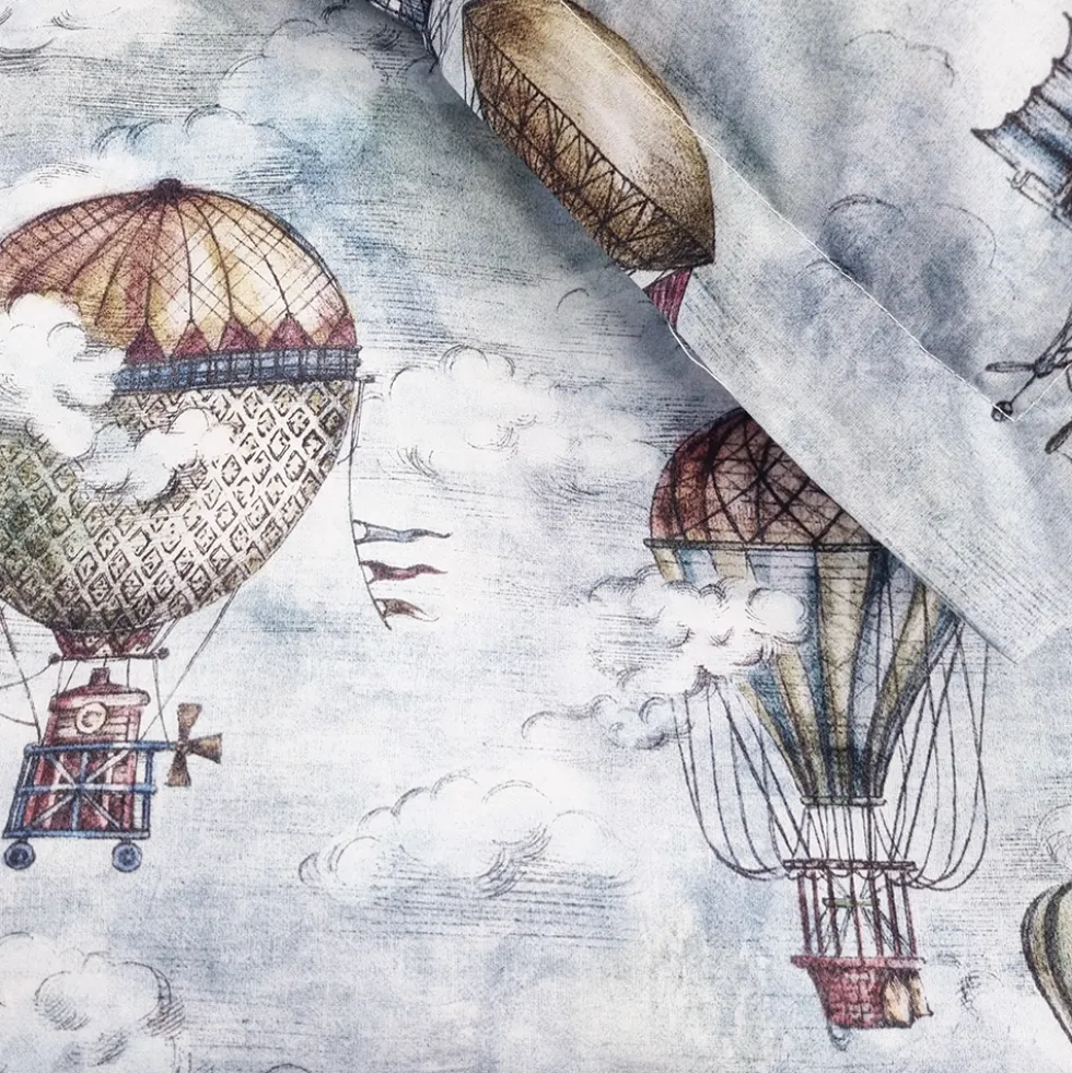 Parure copripiumino con federe MIRABELLO Zeppelin azzurro