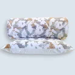 Parure copripiumino in puro cotone Les Uniques floreale Steel Grey