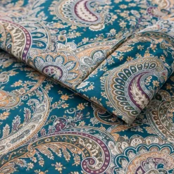 Parure Copripiumino Matrimoniale Vinia 255x200 in Puro Cotone Paisley