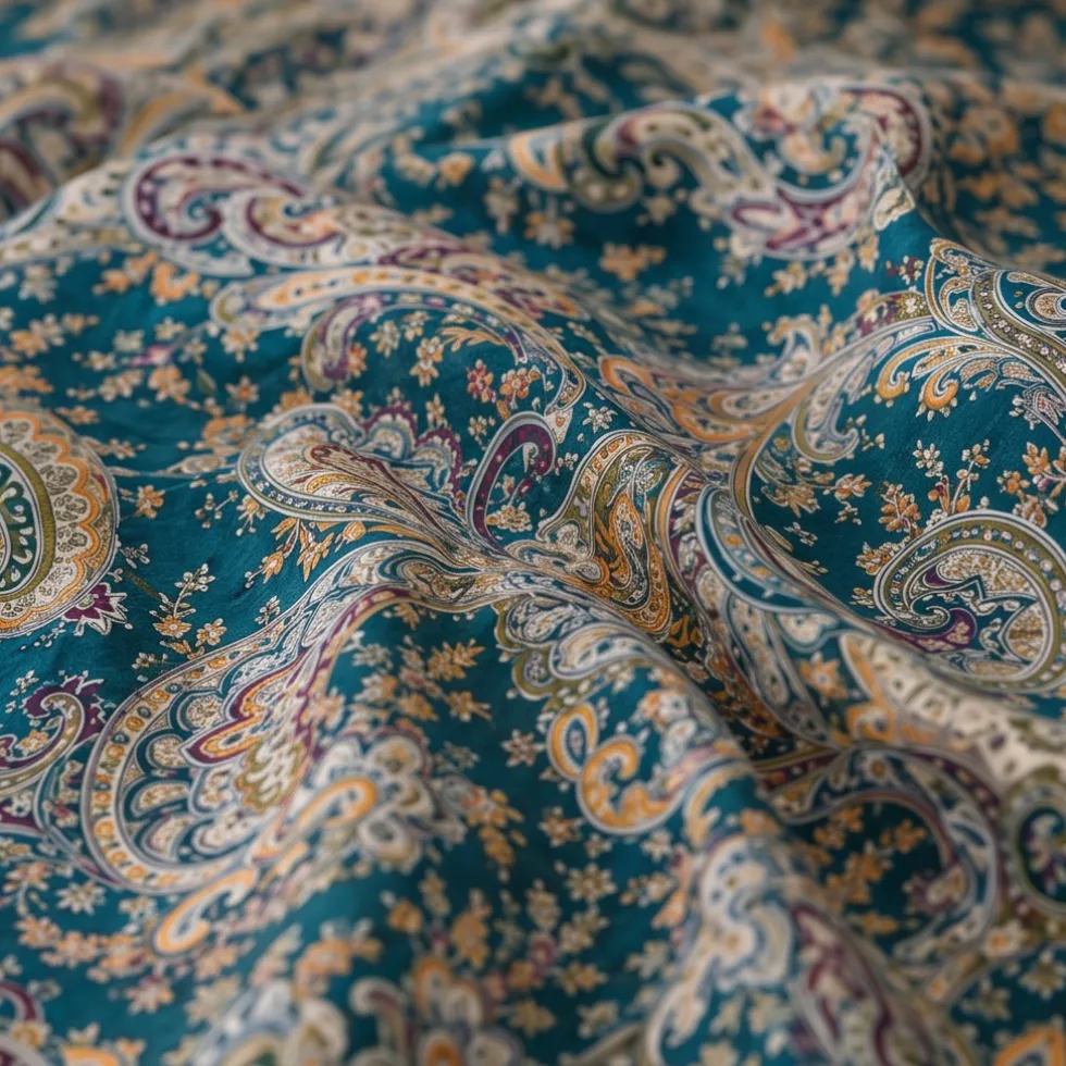 Parure Copripiumino Matrimoniale Vinia 255x200 in Puro Cotone Paisley