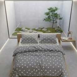 Parure Copripiumino singolo grigio a Pois: Crea la tua Oasi di Relax