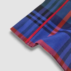 Parure lenzuola tinto filo matrimoniale Bossi WALLACE 7604 scozzese blu
