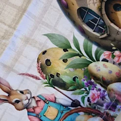 Pasqua Centrotavolo cotone tovaglietta quadrata Eggs Village