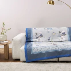 Plaid Bassetti Granfoulard Hanami G1 - Eleganza Floreale in Tonalità Grigio azzurro