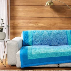 Plaid Bassetti Kerala B1 Oceanblau 135x190 cm – Eleganza Blu in Cotone