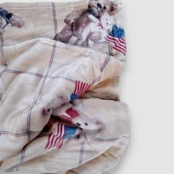 Plaid coperta da divano New England 130x160 Animali beige