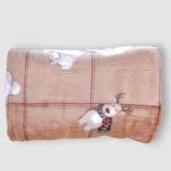 Plaid coperta letto-divano New England super Soft Animali nocciola