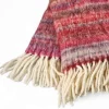Plaid da divano coperta in Lana con frange 130x170 London peonia